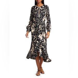 Johanna Ortiz Black / Cream Midi Dress